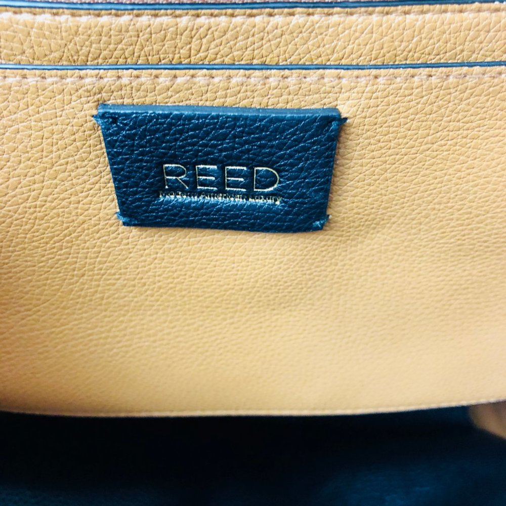REED Tote Leather Cognac Brown Color Medium/Large - Picture 8 of 8